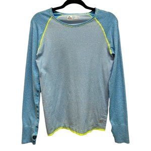 RBX Performance‎ Long Sleeve T- shirt Thumb Holes Blue Stripes Size M